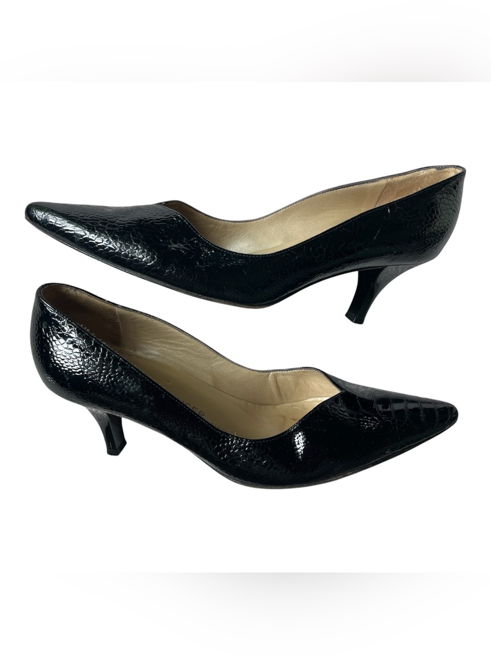 PETER KAISER BLACK HEELED PUMPS POINTED TOE WOMENS US 7